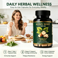 Capsules de complément alimentaire à formule personnalisée de marque privée, extrait de racine de Kudzu, Puerarin, Isoflavone