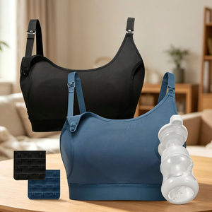 Soutien-gorge d'allaitement confortable et réglable, mains libres, 2 pièces, noir et bleu, sans couture, pour Spectra <span class=keywords><strong>Lansinoh</strong></span> - Product Image 3