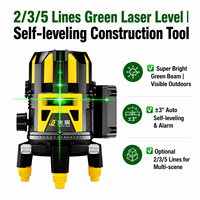Niveau laser de qualité supérieure 2 3 5 lignes, auto-calibrant rapide, faisceau vert lumineux, résistant à la poussière IP54 pour plafond