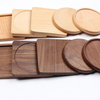 Sous-verres personnalisés en bois de noyer avec logo pour verres/tasses, tapis de table carrés durables, antidérapants et non toxiques