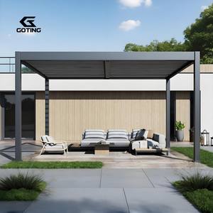 Gazebo de aluminio motorizado moderno Goting, pérgola de techo con persianas de jardín de ocio de aluminio inoxidable, resistente al agua 100% para uso en exteriores - Product Image 3