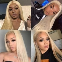 Perruque Cency Straight en Cheveux Humains Vierges à 100 %, Longue, avec Dentelle Frontale Non-Adhésive pour Femme, avec Emballage Personnalisé