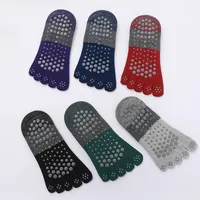 YS00022Respirant Yoga Chaussettes Coton Antidérapant Cinq Doigts Pilates Chaussettes pour Femmes Dos Nu Fitness Ballet Danse Coton Gym Chaussette