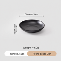 Plat à sauce en mélamine noire 10 cm, incassable, en résine de qualité alimentaire, design nordique, non toxique, écologique, compatible lave-vaisselle
