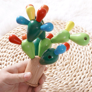 Blocs de construction en bois en forme de cactus pour enfants de 4 à 6 ans, jouet d'éducation précoce, ensemble de jeu d'assemblage de style Montessori - Product Image 3