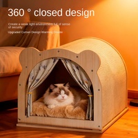 Griffoir pour chat avec nid intégré, résistant aux griffures, à l'usure et aux déchirures, universel quatre saisons, surdimensionné, adorable motif ours