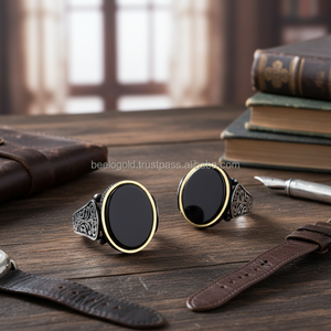 925K Sterling Silver Onyx Men <b>Ring</b> - Product Image 3