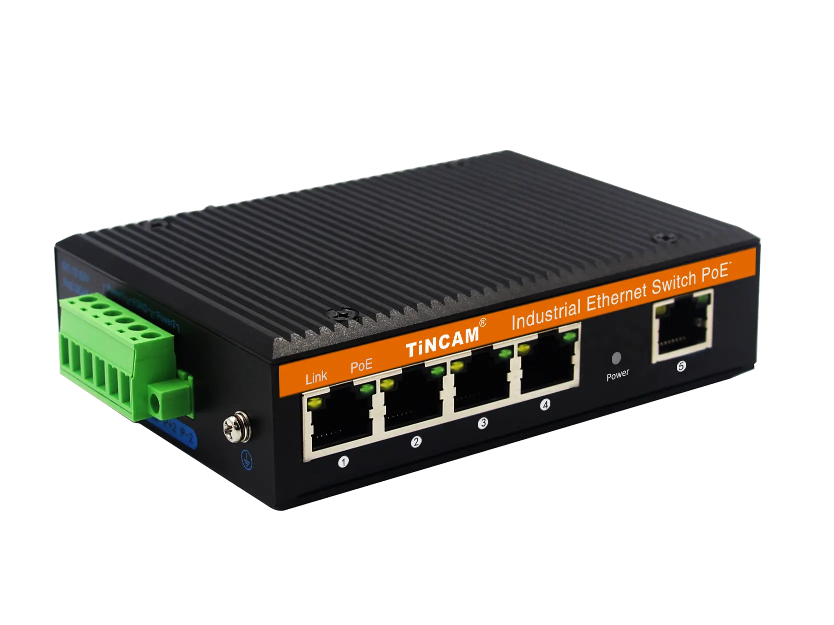 TINCAM 5 port Industrial Network POE Switch IP 40 10/100/1000M Industrial Ethernet Switch DIN rail Camera POE Switch DC12-52V