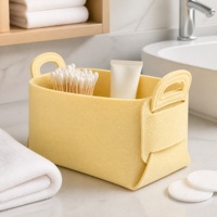 Panier de rangement pliable en feutre écologique avec poignées, bac de rangement pliable pour la maison et le bureau