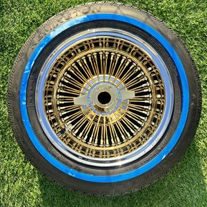 Jantes en fil d'<span class=keywords><strong>or</strong></span> 24 carats 13x7 pour voitures lowrider, style Dayton, roues à rayons. - Product Image 1