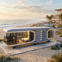 Casa Cápsula Espacial Futurista con Control por Voz Inteligente, Cabaña Prefabricada para Hotel, Completamente Amueblada, Ecológica, Glamping Pod Villa