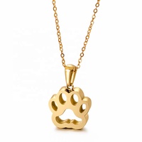 Collier minimaliste en acier inoxydable MECYLIFE avec empreinte de patte de chien ou de chat, bijoux mignons pour animaux de compagnie pour femmes et enfants