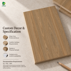Contreplaqué stratifié Jinbase W-AM-401 en chêne cathédrale, qualité E0, 1220x2440mm, panneaux <span class=keywords><strong>de</strong></span> construction en bois <span class=keywords><strong>de</strong></span> noyer, épaisseur 18mm - Product Image 5