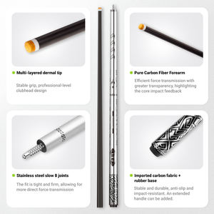 Taco de <span class=keywords><strong>Billar</strong></span> Profesional de 11 mm <span class=keywords><strong>para</strong></span> Salto y Rotura |   Taco de <span class=keywords><strong>Billar</strong></span> y Snooker de Fibra de Carbono con Diseño de Baja Deflexión, Nuevo, en Venta Directa - Product Image 2