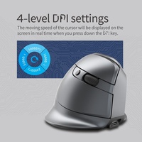 Souris verticale ergonomique rechargeable optique ZELOTES F-26C pour droitiers, écran OLED, mode double BT, sans fil 2,4 G pour utilisation au bureau