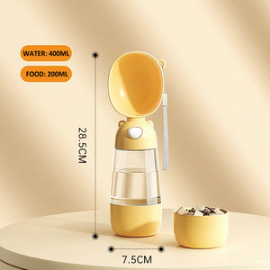 Bouteille d'eau pour chien Tasse d'eau de 400ml et bol de nourriture de 200ml Séparation sèche-humide Distributeur d'eau de voyage pour animaux de compagnie avec lanière portable - Product Image 4