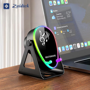 Support <span class=keywords><strong>de</strong></span> téléphone portable rotatif sans fil créatif avec haut-parleur <span class=keywords><strong>de</strong></span> jeu sans fil et lecture par détection, éclairage ambiant RVB coloré - Product Image 4