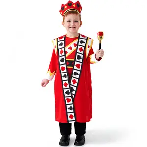 Костюм покерного Королевства красный король, костюмы для детей с рисунком для сказочных ролевых шоу, Хэллоуин