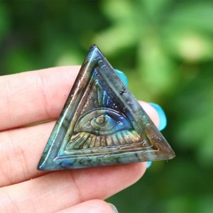 Venta al por Mayor de Pequeñas Esculturas de Ojo de Diablo de <span class=keywords><strong>Labrador</strong></span> de Cristal Natural - Decoración Colgante para el Hogar y Regalos de Sanación - Product Image 2