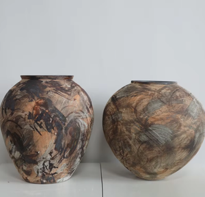 Ensemble de vases en céramique de style toile nostalgique, décoration moderne pour la maison, vase à bascule pour arrangement floral - Product Image 6