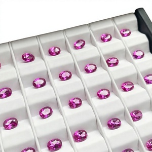 Saphirs Padparadscha de laboratoire, pierres précieuses en vrac, taille ovale, plusieurs tailles, pierres synthétiques pour la fabrication de bijoux - Product Image 2