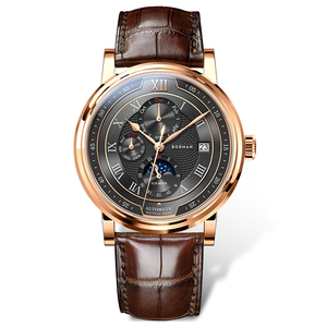 Reloj mecánico BORMAN de alta calidad para hombre, automático, pantalla de 24 horas, día de la semana, mes, resistente al agua, correa de cuero de acero inoxidable - Product Image 3