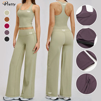 Ensemble de yoga pour femmes d'été, vêtements de sport décontractés, débardeur + soutien-gorge, nylon + élasthanne, vêtements de sport confortables, doux et respirants