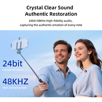 Microphone Lavalier sans Fil Professionnel 2,4 GHz Rond avec Fixation Magnétique Invisible, Réduction du Bruit pour l'Enregistrement de Vlogs