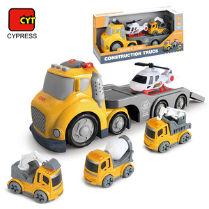 Cypress Offre Spéciale <span class=keywords><strong>dessin</strong></span> <span class=keywords><strong>animé</strong></span> camion d'ingénierie hélicoptère en plastique et ensemble de véhicules de Transport de diapositives jouets amusants pour les enfants - Product Image 1