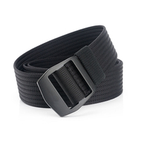 Ceinture tactique en toile de nylon réglable pour hommes et femmes avec boucle en métal, idéale pour les jeans