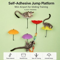 Plateforme de décollage réaliste pour petauhiers, auto-adhésive, fixation murale sans perçage, plateforme de saut design parapluie pour petits animaux
