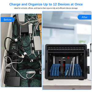 Sạc <span class=keywords><strong>t</strong></span>ủ với 12 khe cắm máy <span class=keywords><strong>t</strong></span>ính xách tay và máy <span class=keywords><strong>t</strong></span>ính bảng sạc giỏ hàng với USB-C cổng - Product Image 3