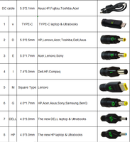 Set Adaptor Daya DC Universal 8 in 1 5.5x2.1mm Female ke 8 Konektor untuk Pengisi Daya Laptop Dell HP Lenovo Asus - Penjualan Terlaris