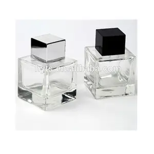 Goede kwaliteit vierkante glas element parfumflesje met vierkante parfum cap