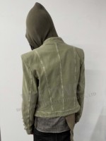 Blouson de travail à capuche personnalisé pour homme, en toile sergé, style vintage Hussar Napoléon, délavé, haute qualité, tendance