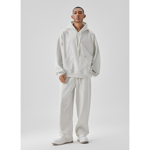 Sweat à capuche surdimensionné de sport décontracté pour hommes printemps automne jeunesse populaire couleur unie-épaule coton polyester brodé imprimé - Product Image 4