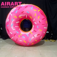 Donut gonflable suspendu, utilisation en magasin de desserts, décoration de donut gonflable rose