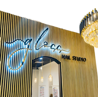 Enseigne commerciale personnalisée en acrylique 3D rétroéclairée, logo de salon de manucure et spa, enseigne de salon extérieure découpée au laser, logo lumineux personnalisable