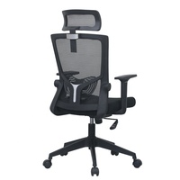 Chaise de bureau économique avec accoudoirs rabattables rembourrés en mousse, dossier haut et appui-tête