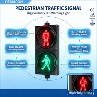 Cosyn 300mm 12 pouces, signalisation routière piétonne en aluminium avec minuteur de compte à rebours, rouge statique, vert dynamique