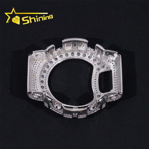 Gioielli Hip Hop in Argento Sterling 925, Completamente Tempestati di Diamanti Moissanite VVS, Cassa DW6900, Lunetta per Orologio in Moissanite - Product Image 4