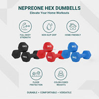 Ensemble d'haltères hexagonales en néoprène, 3 paires, haltères en néoprène antidérapants, forme hexagonale anti-roulement, entraînement de force à domicile