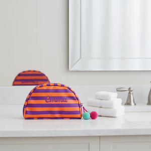 Sac de Maquillage Portable à Fermeture Éclair Brodé Rayé Personnalisé Écologique en Gros pour Filles - Grande Vente - Product Image 2