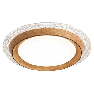 Ventilateur sans pales <span class=keywords><strong>avec</strong></span> lampe, <span class=keywords><strong>luminaire</strong></span> de plafond rond silencieux à spectre complet, style bois moderne, nouveau, montage en surface - Product Image 5