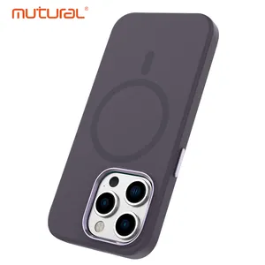 Mutural Pure Series Liquid Silicone Cute Candy Protective Cover Case for iPhone15 Pro Max 15Pro Mini Plus電話ケース