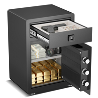 Elektronischer Heimtresor K1-55CD mit Oberer Schublade Digitaler Sicherheitstresor für Bargeld Schmuck Gold Aufbewahrung