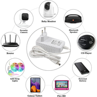 Adaptateur secteur blanc 12V 2A, chargeur AC DC 24W, alimentation murale pour système de caméra de sécurité, routeur réseau