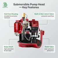 Tête de pompe submersible série QYB, efficace et sûre, 200-350 L/min, pièces de rechange automatiques pour citerne, vente en gros.
