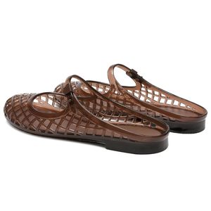 Fashion <strong>Jelly</strong> Mary Janes for Women Mesh Flats <strong>Clear</strong> <strong>Jellies</strong> Slide Closed Toe Slip on Mules Beach Buckle Strap Low Heel Sandals - Product Image 3