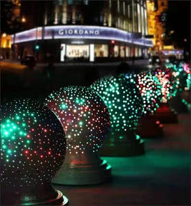 Poteau de signalisation LED en pierre ronde, blocage de route, pierre de granit, pierre de butée, colonne de marbre, butée de voiture - Product Image 4